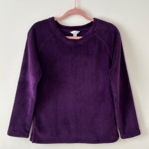 Charter Club Purple Plush Fleece Crewneck Top